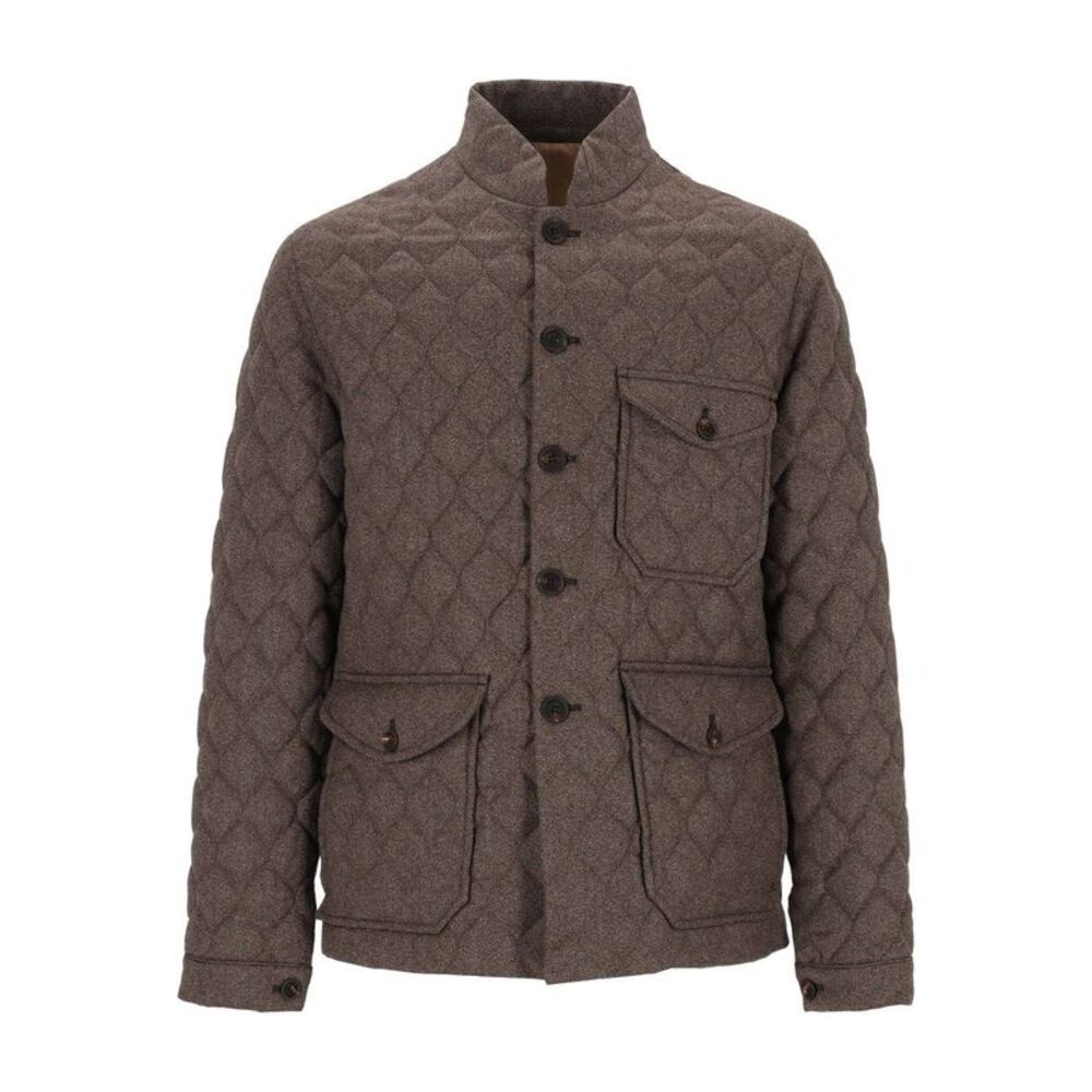 Emporio Armani Men Diamond-Quilted Jacket In Virgin Wool With Buttons